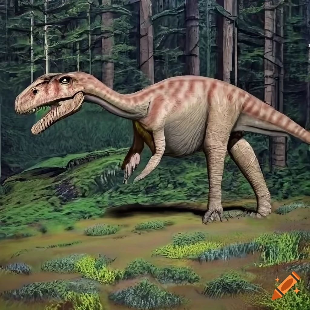 Scientifically accurate Hadrosaurus with detailed skin texture and color pattern