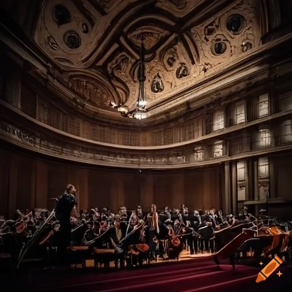 Symphony orchestra performing on stage