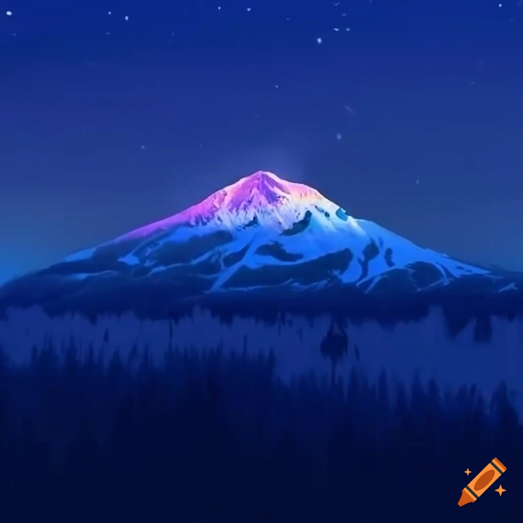 Retrowave mountain landscape