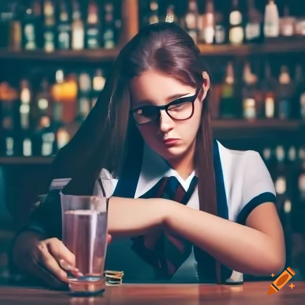 British student with glasses at a bar