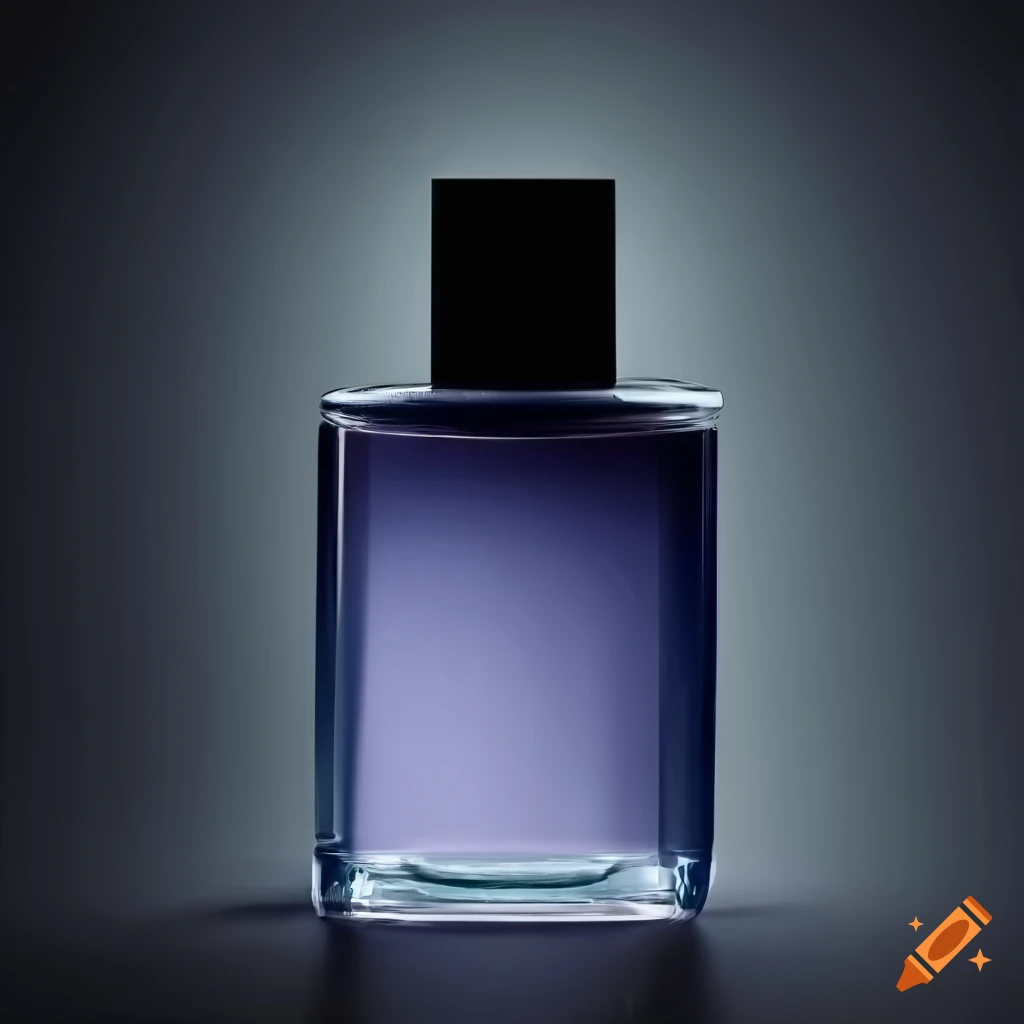 Bottle of men's perfume on a dark background