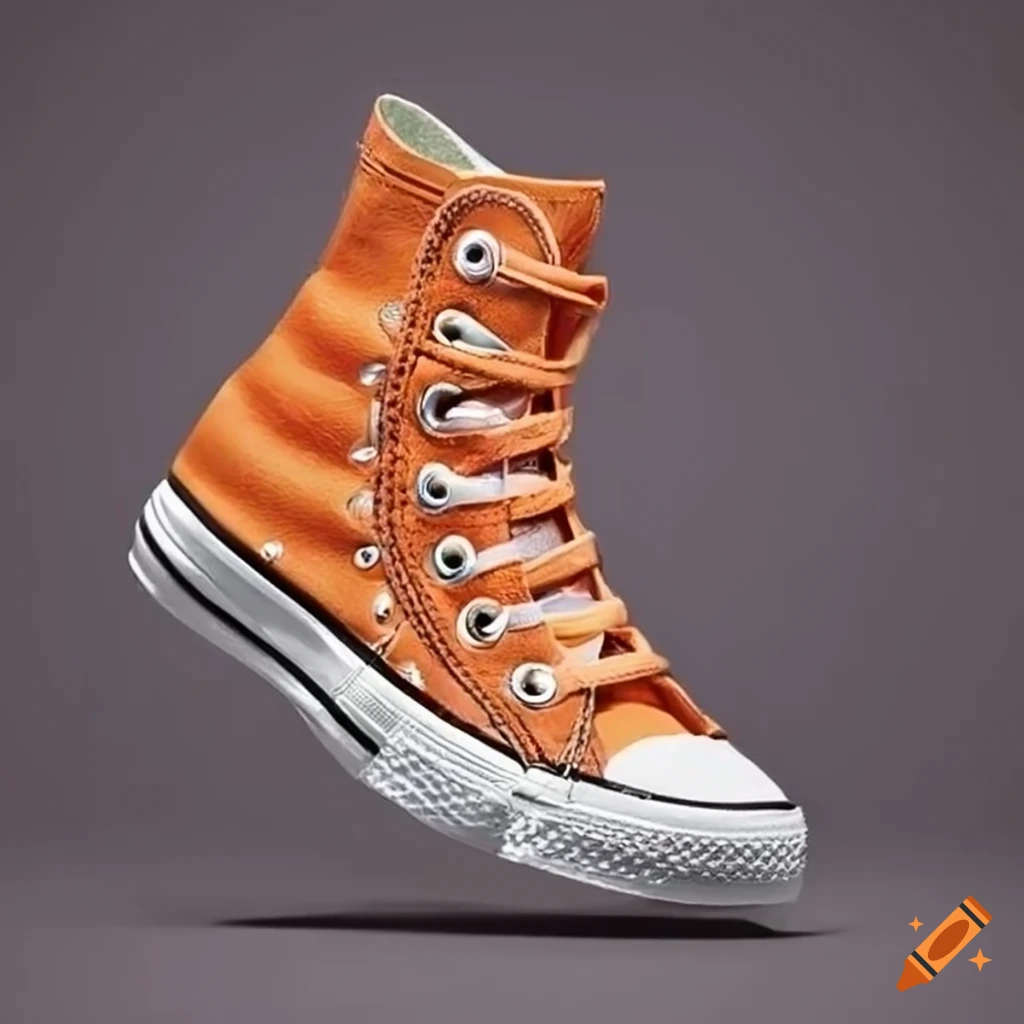 Orange converse sneakers with a rustic style on Craiyon