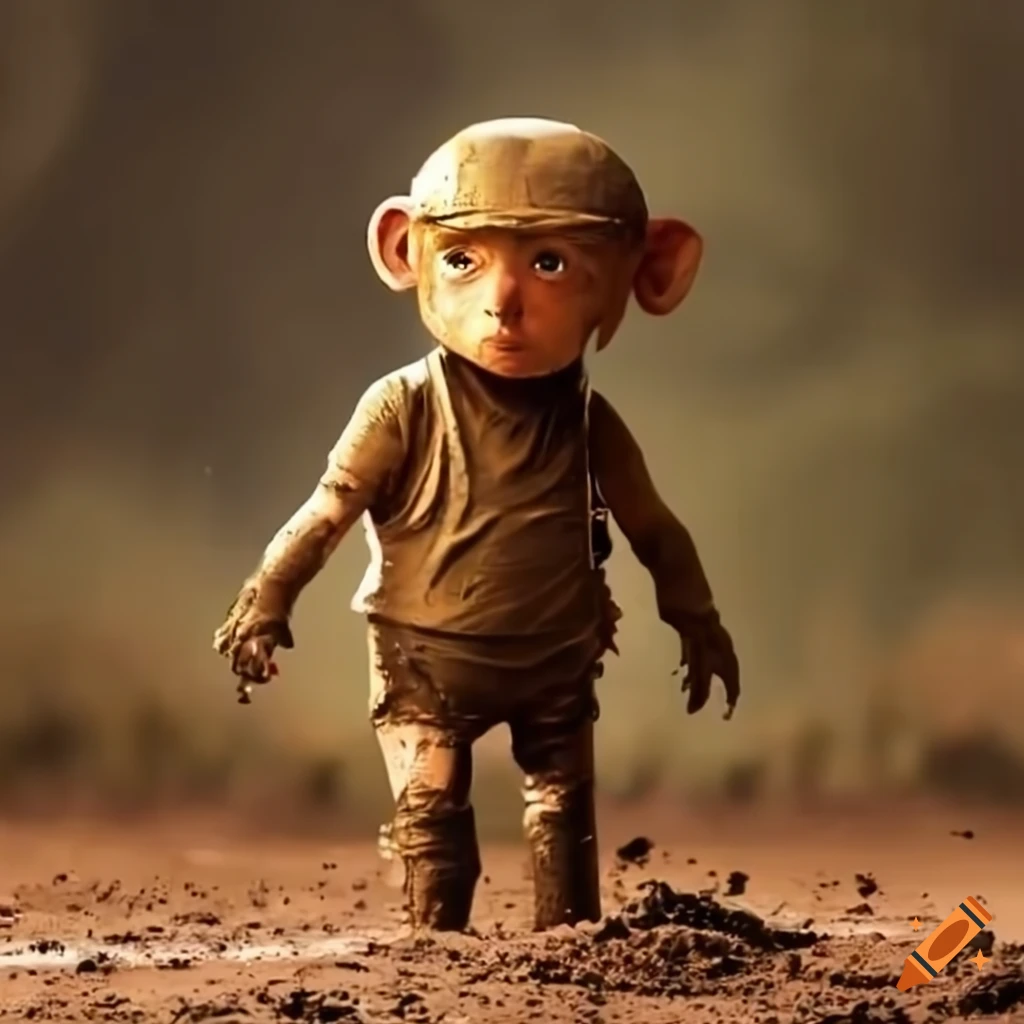 Jimbo walking in mud