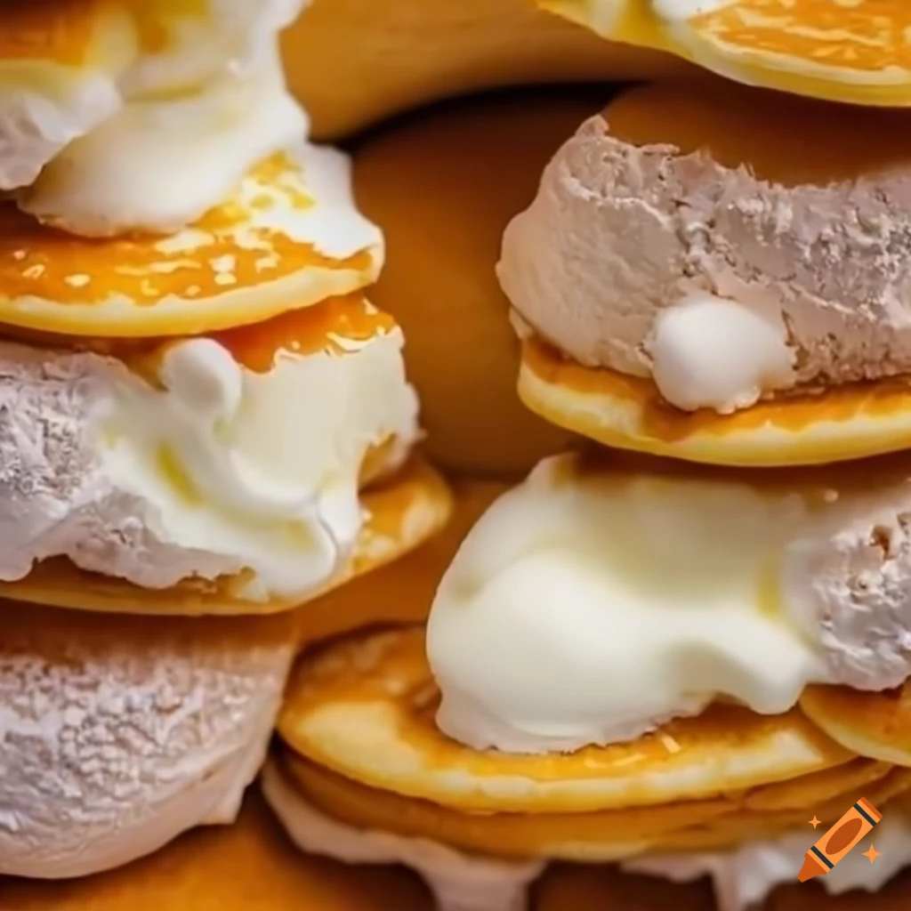 Delicious pancake ice cream sandwich