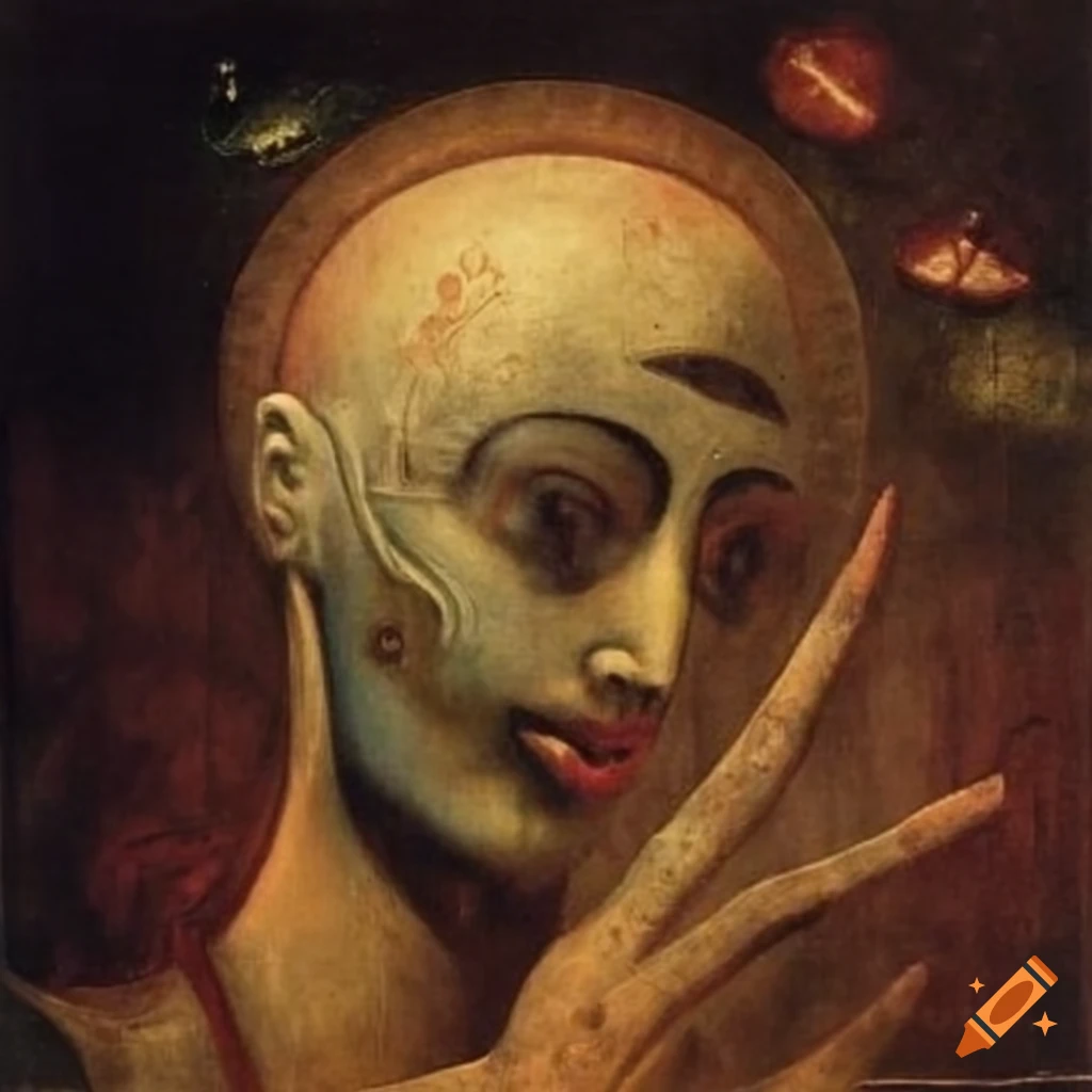 Art nouveau magical expressionism with aviator disciples and disco ...