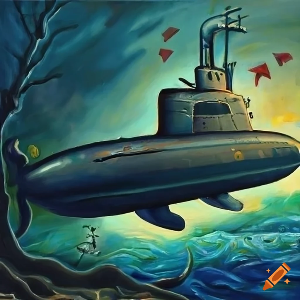 Van Gogh's painting of a whimsical submarine