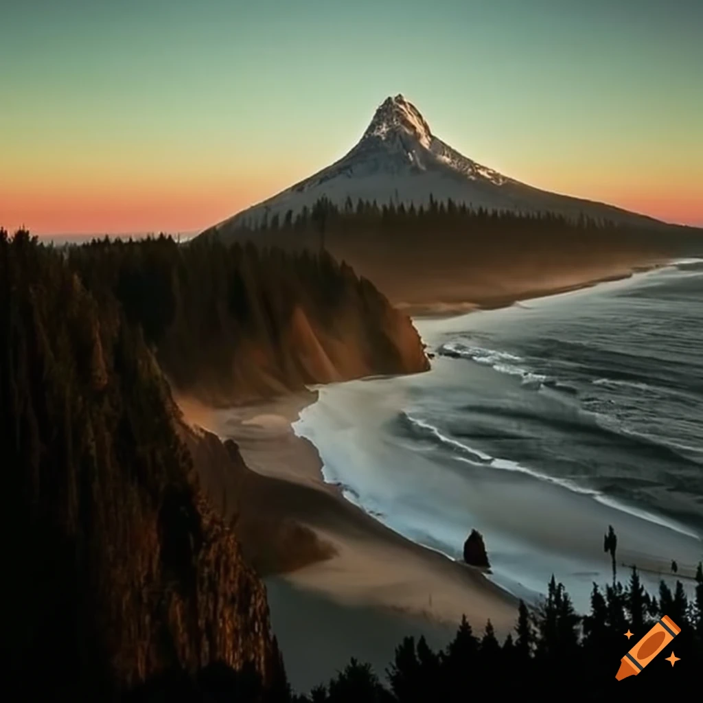 Mt. Hood overlooking the Oregon coast