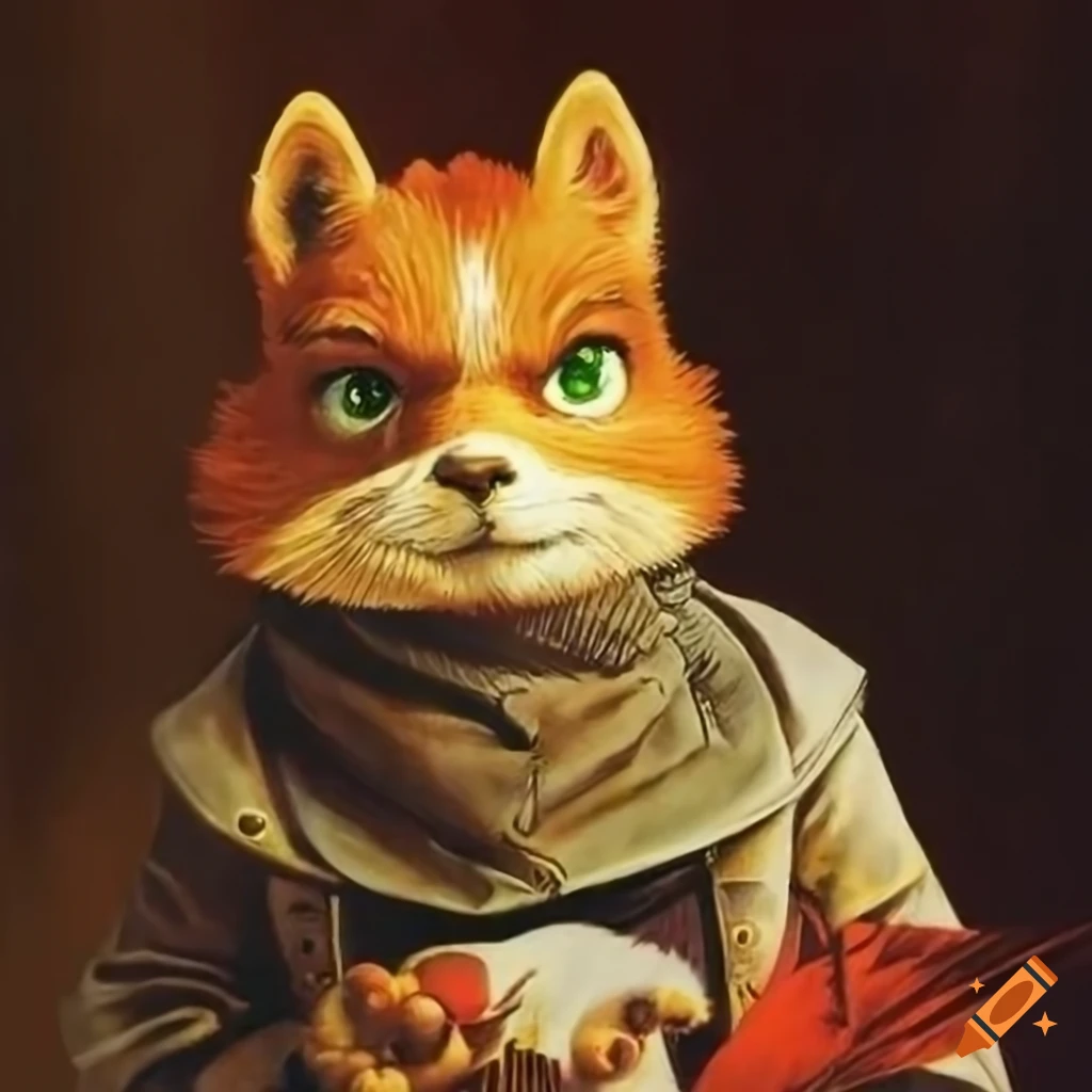 Intricate details resembling Star Fox in a vintage poster style