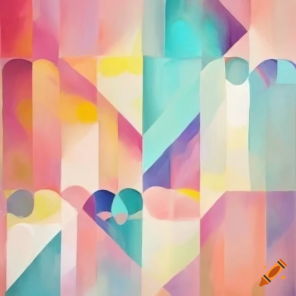 Art deco abstract geometrical painting in pastel colors on Craiyon