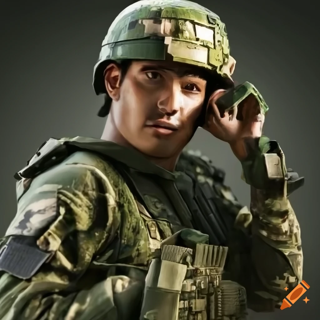 Portrait of a soldier on Craiyon