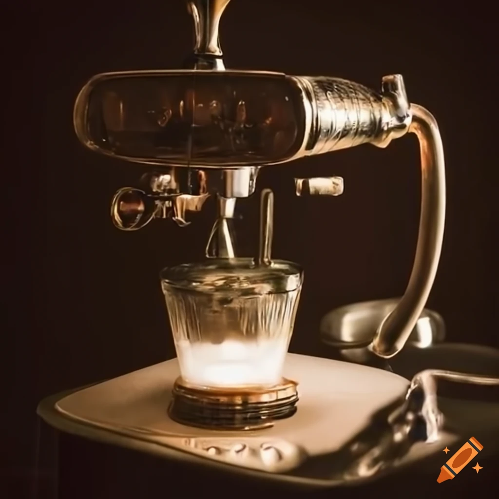 Vintage espresso maker with Beetle-style headlights