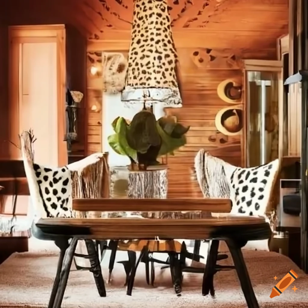 Interior of an animal-print themed dream home