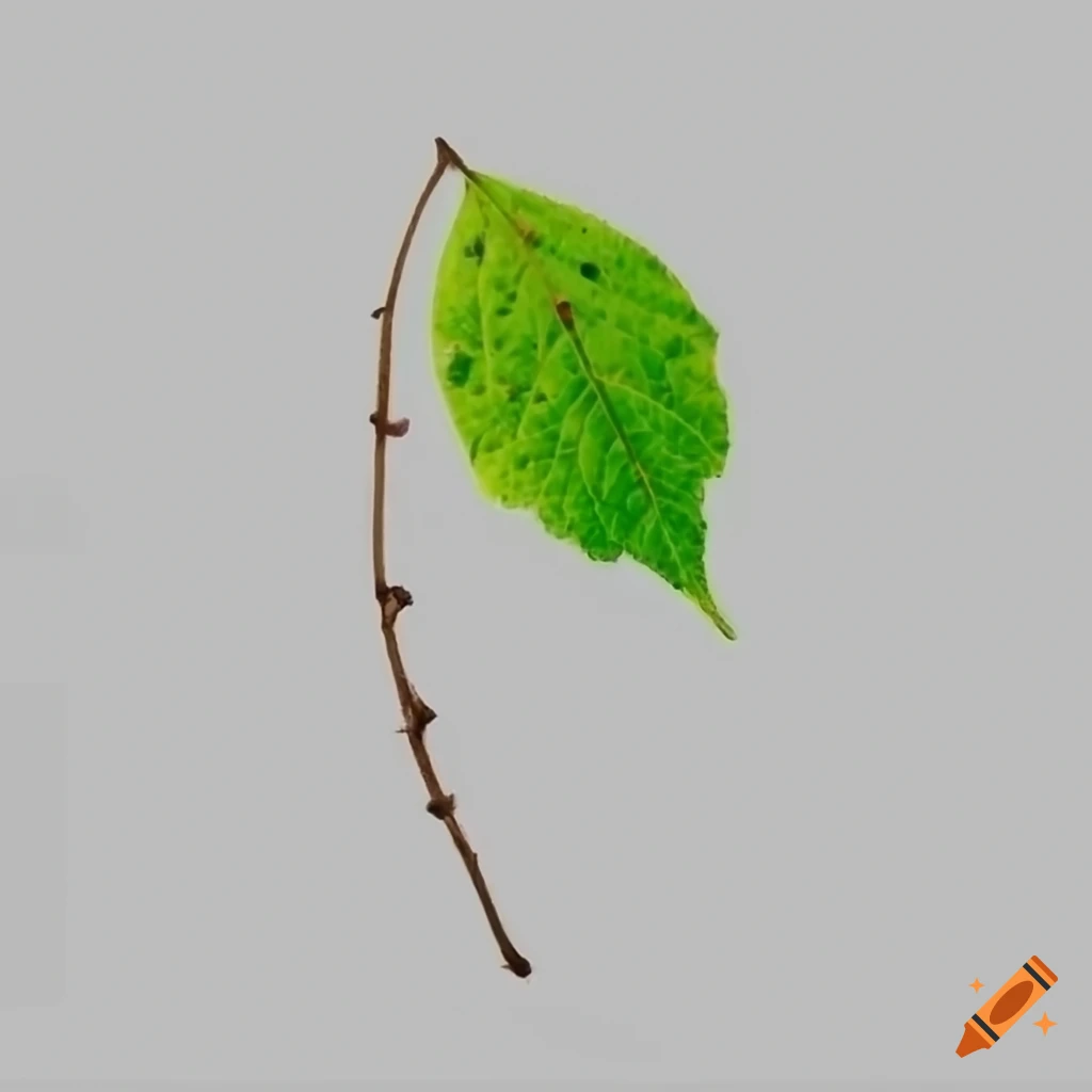 Twig with a single leaf