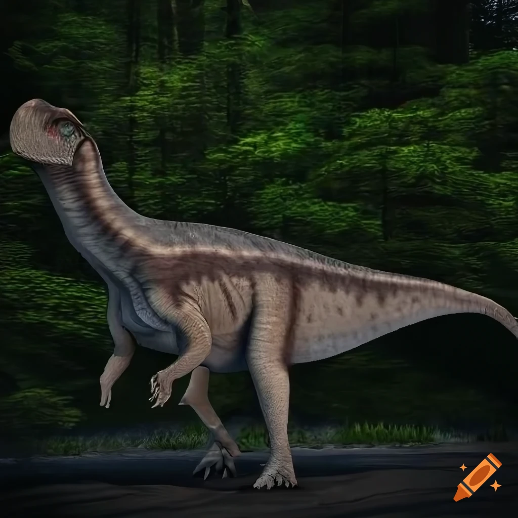Scientifically accurate Hadrosaurus with detailed skin texture and color pattern