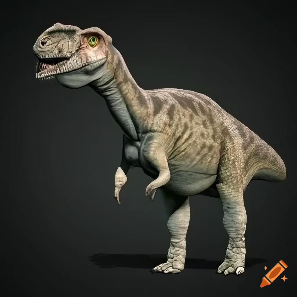 Hadrosaurus dinosaur with detailed skin texture, resembling a Uromastix lizard