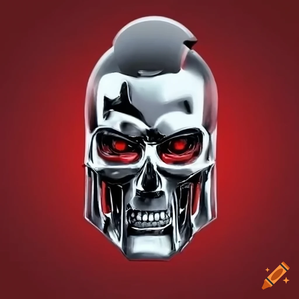 Logo with gladiator, Back to the Future, and Terminator aspects for a barbershop