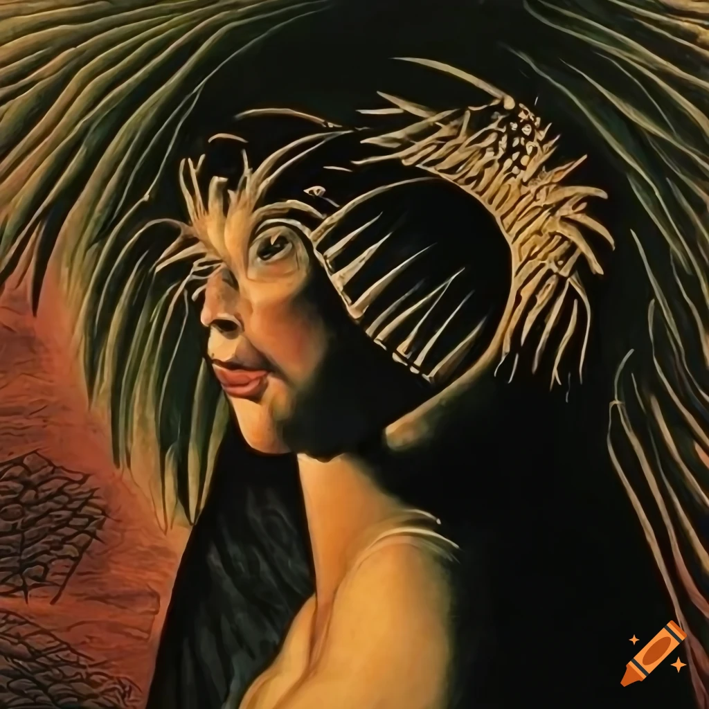 "Paolo Uccello" pulp magazine cover featuring a nonbinary human looking through the Celestial veil