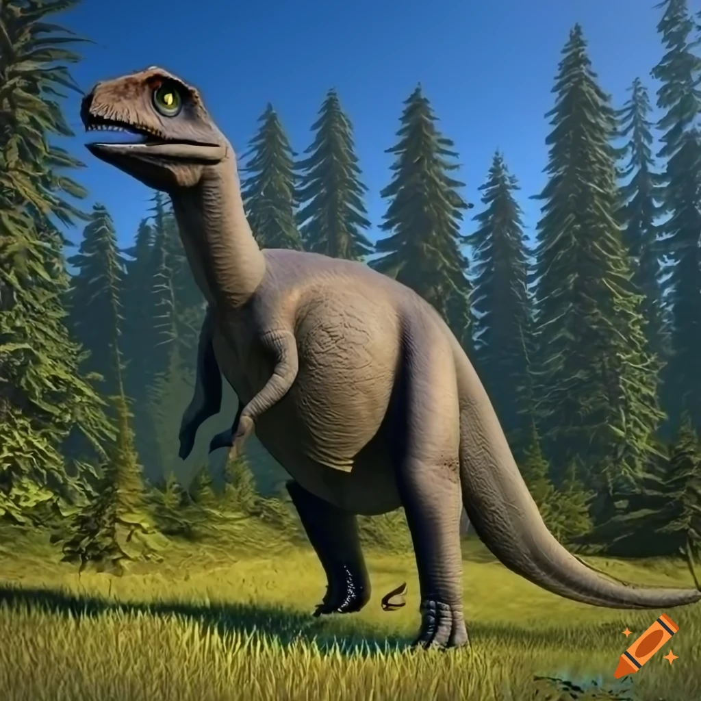Scientifically accurate Hadrosaurus dinosaur with intricate skin texture and color pattern