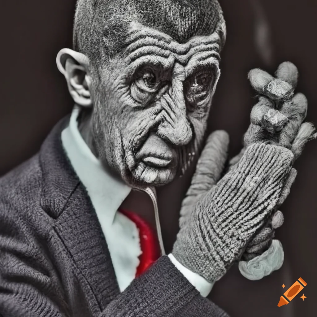 Knitted replica of Czech Prime Minister Andrej Babis