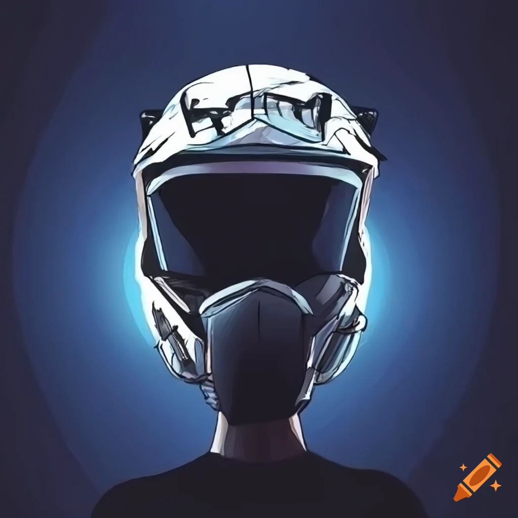 Supermoto helmet with inscription Sanchez in a night cityscape
