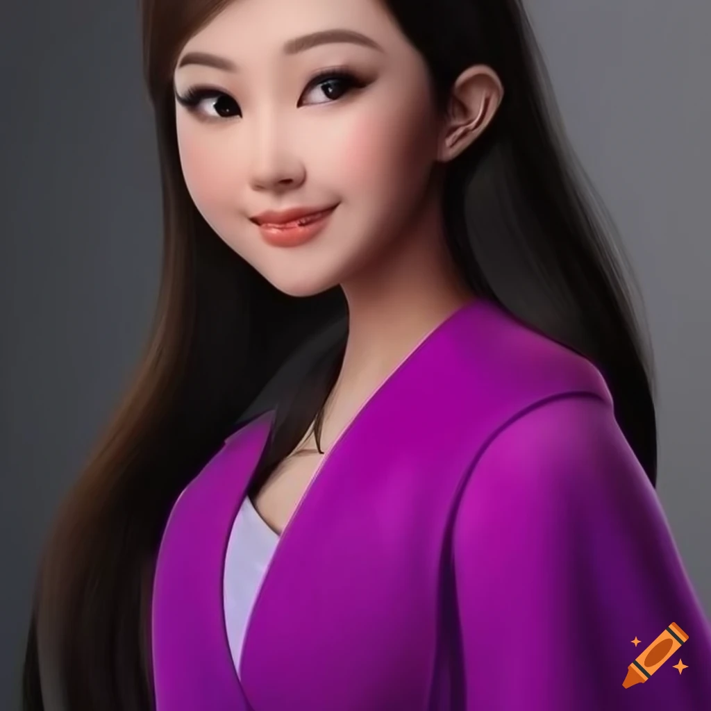 Portrait of Asian character Mabel Pines in real-life super-detailed 8K resolution