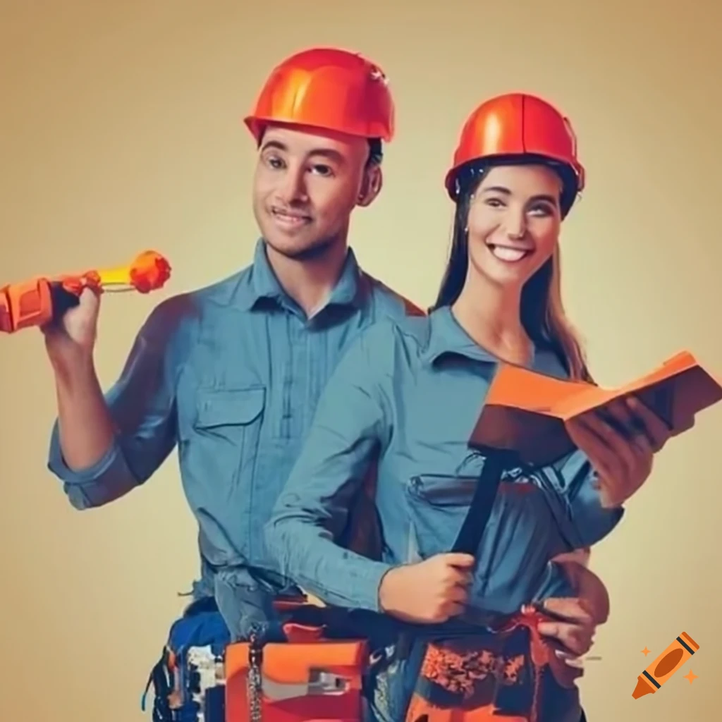 Professional electrician couple