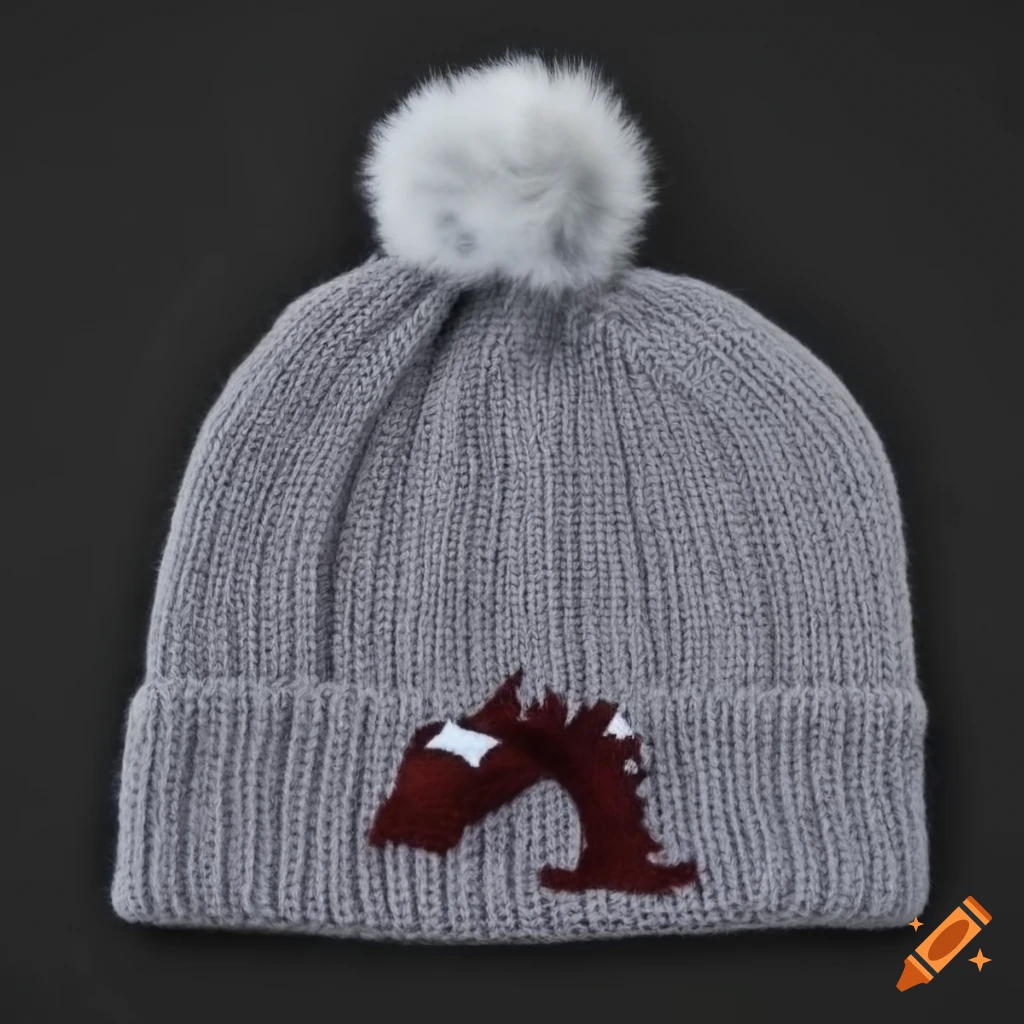 Dragon beanie for child on dark gray background