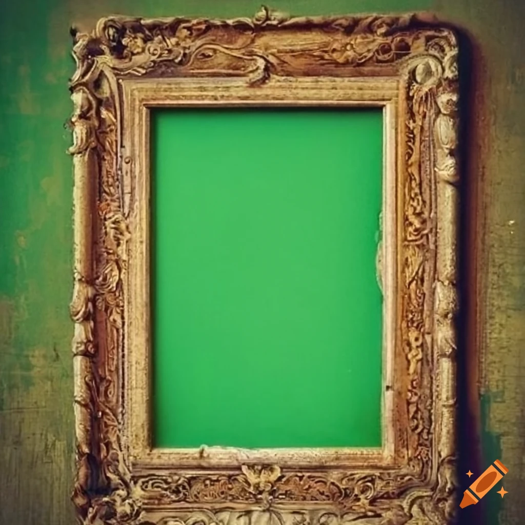 Vintage Irish picture frame with yellowed paper inside