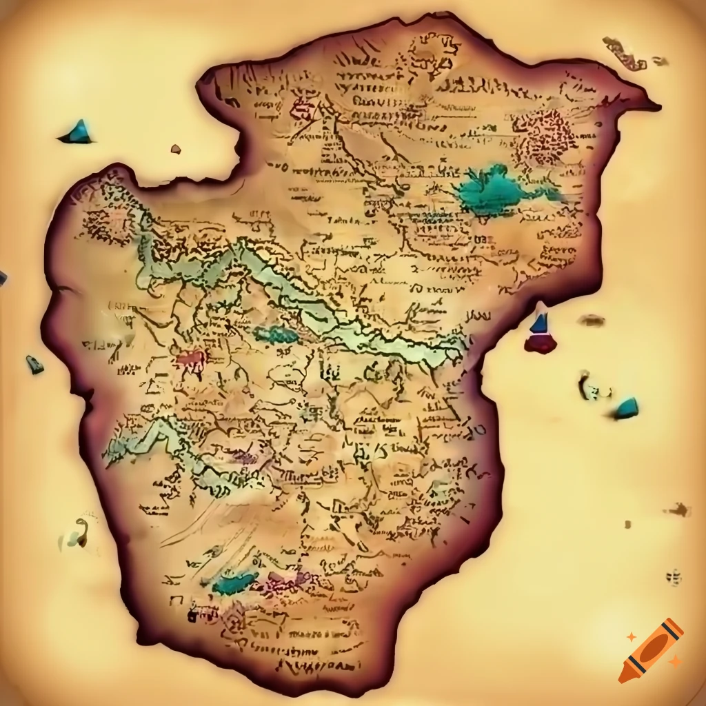 Map of the Sultanate of Oman in a fantasy style