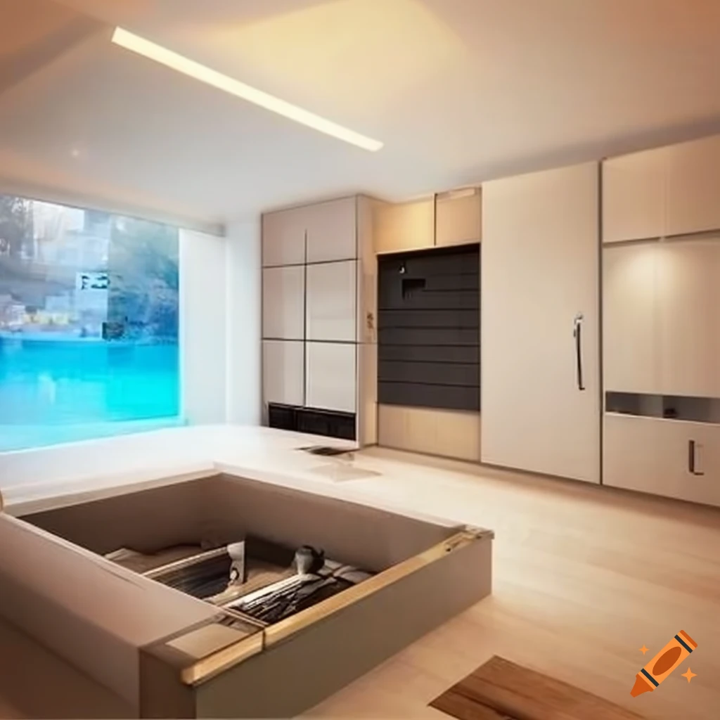 Modern property with swimming pool, kitchen cabinet, 4 bedrooms, and ...