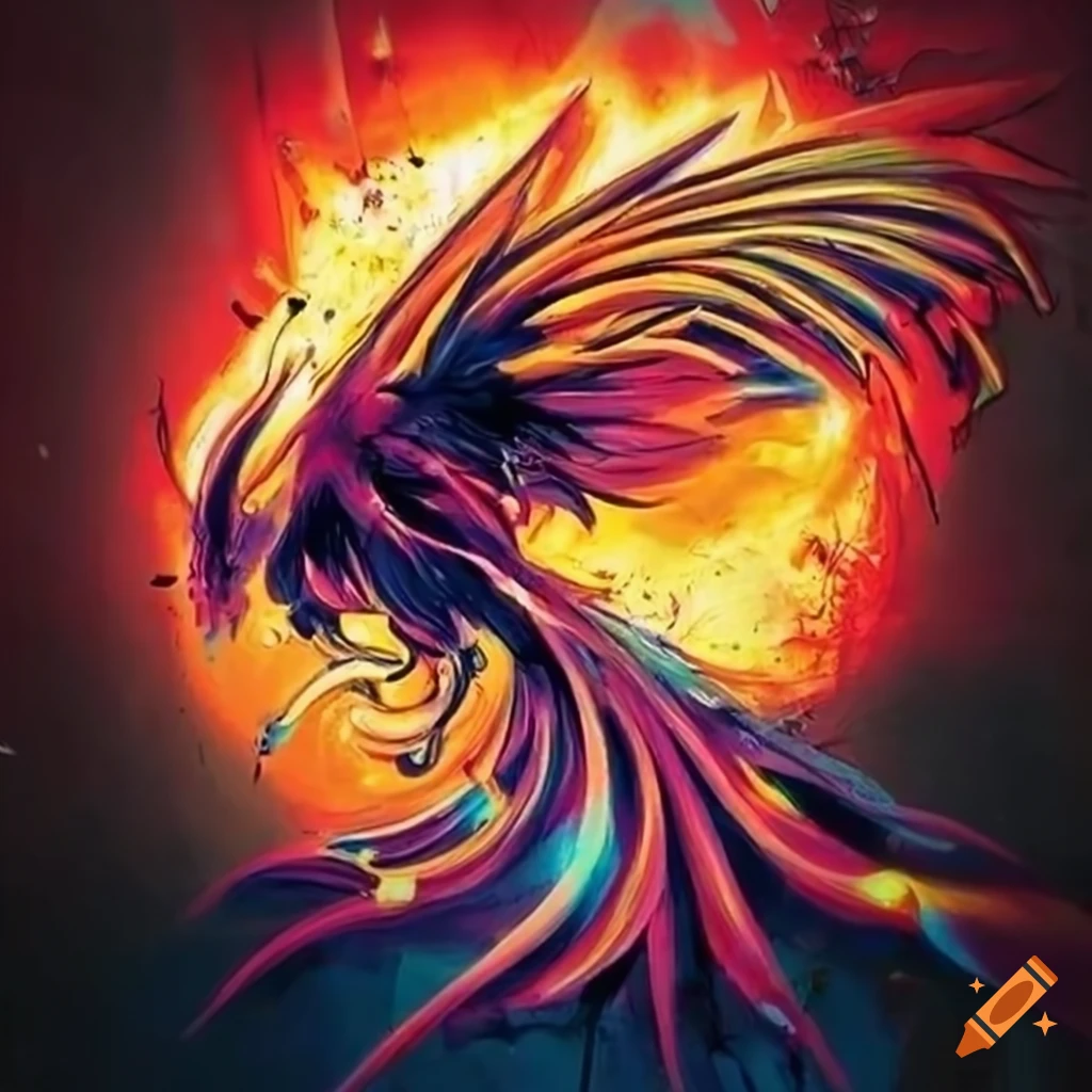Phoenix graffiti art on Craiyon