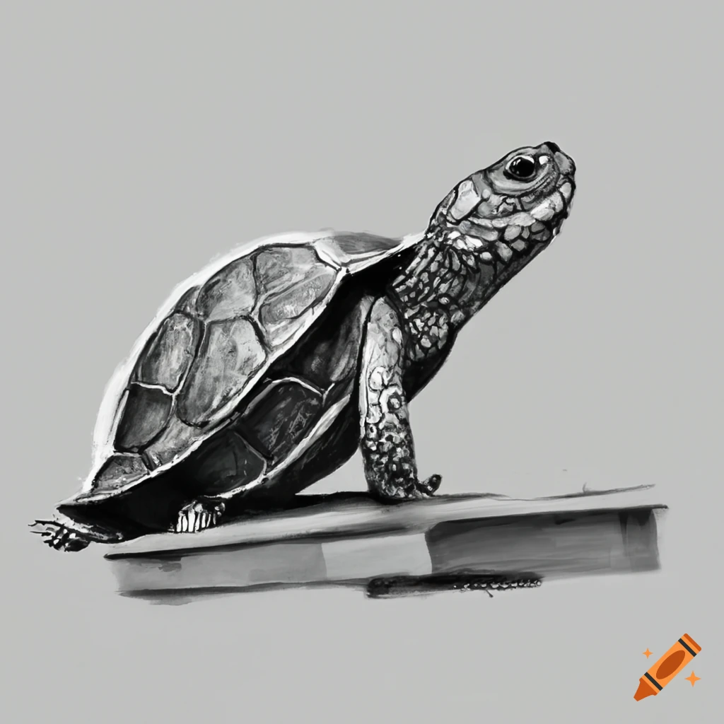 Painted turtle on a platform