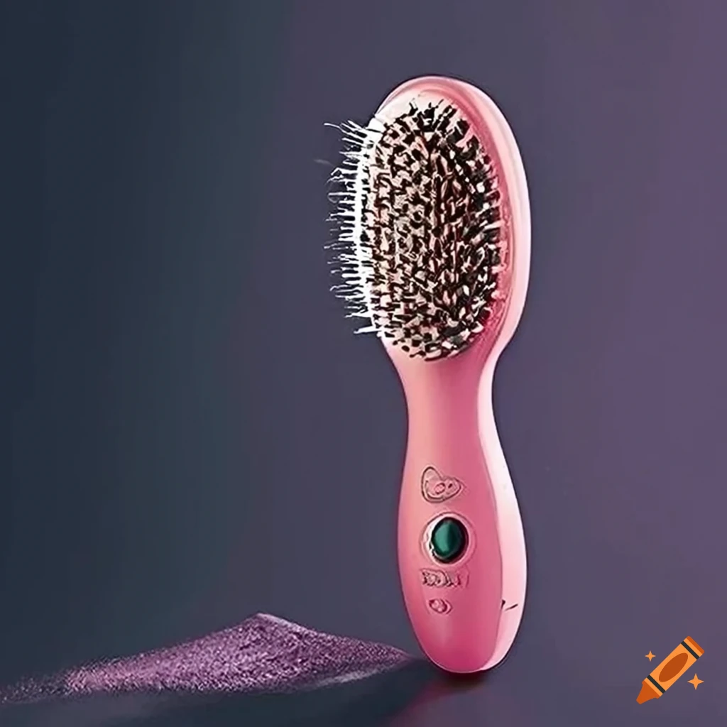 Hair brush with rotating bristles and memory foam handle