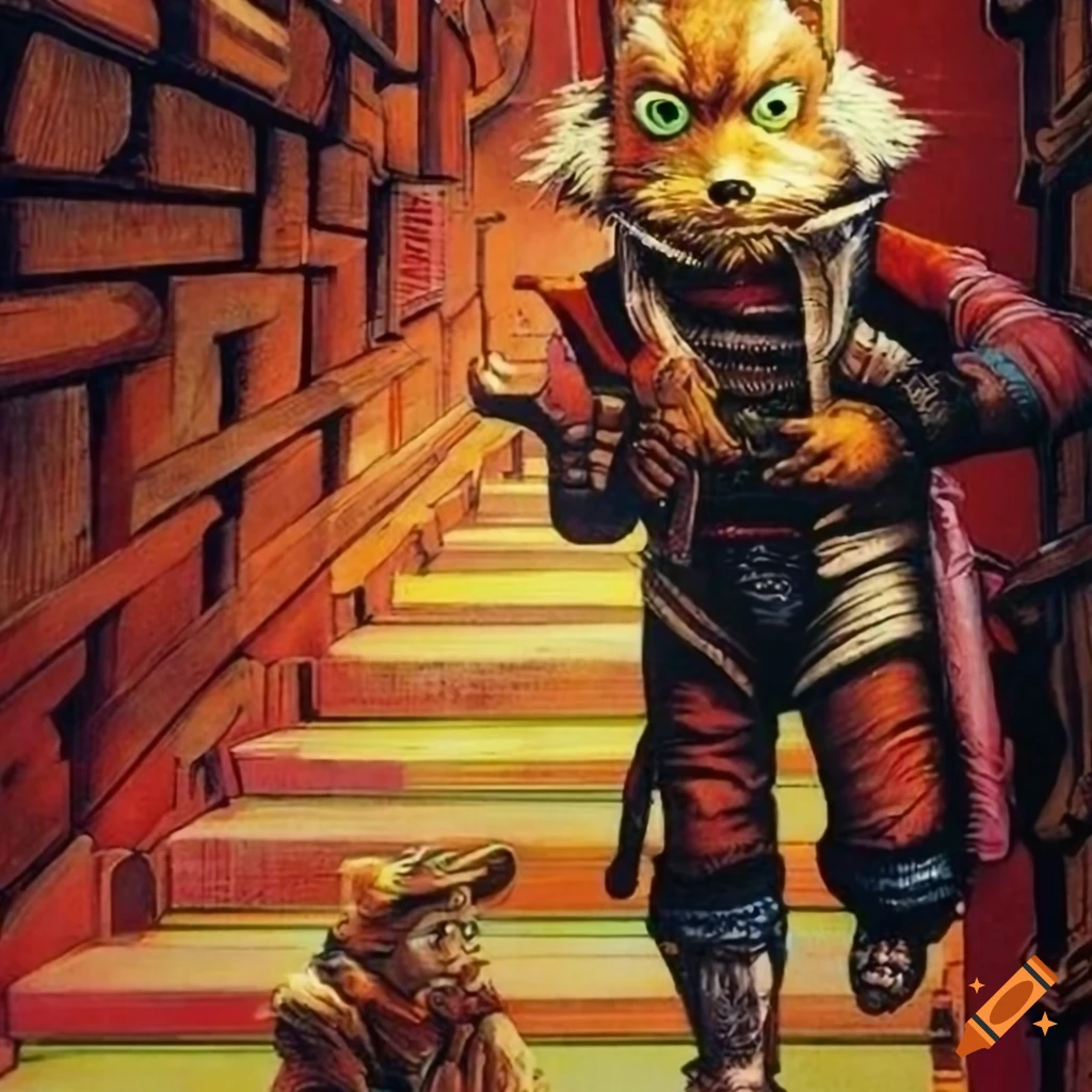 Intricate Star Fox style labyrinth from a vintage poster inspired by James Gurney and Norman Rockwell