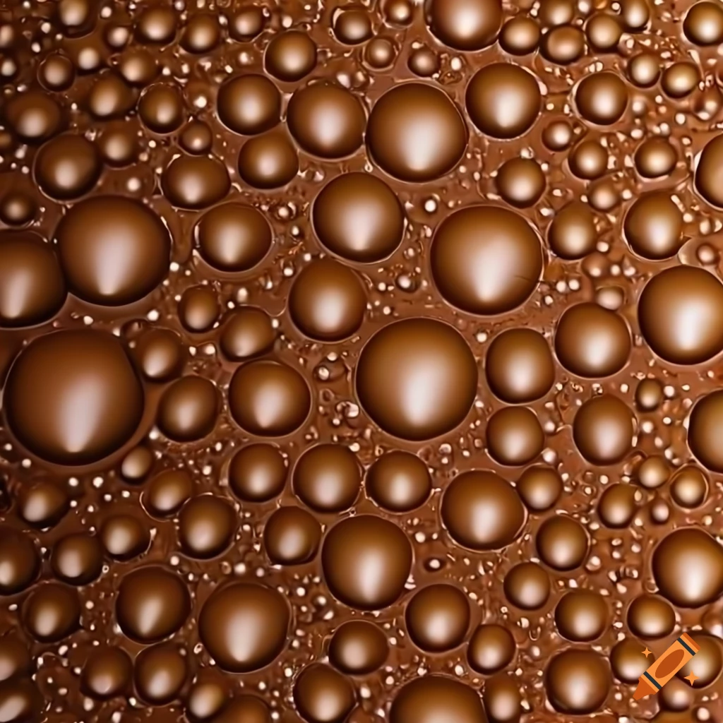 Brown liquid bubbles in a wet and 3D style background