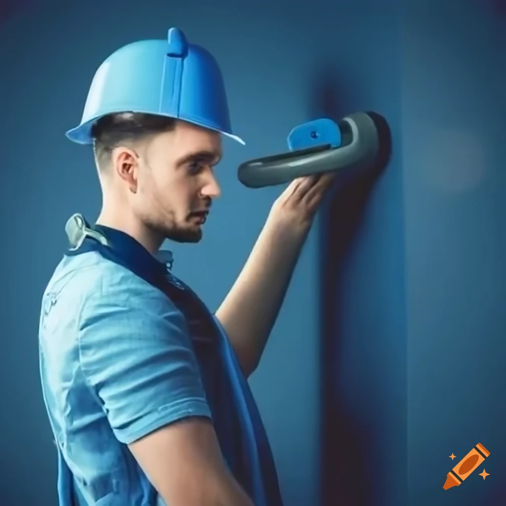 Male electrician installing an system on Craiyon