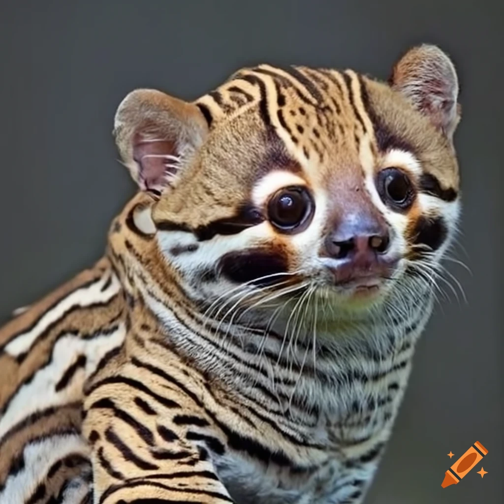 Hybrid animal that is part sloth and part ocelot