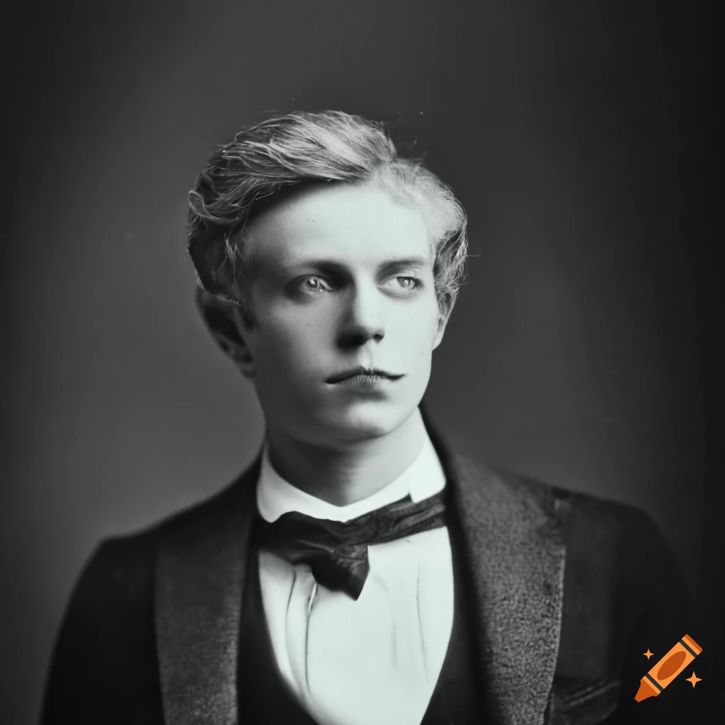 Pensive blond young man in formal attire from late 19th century on Craiyon