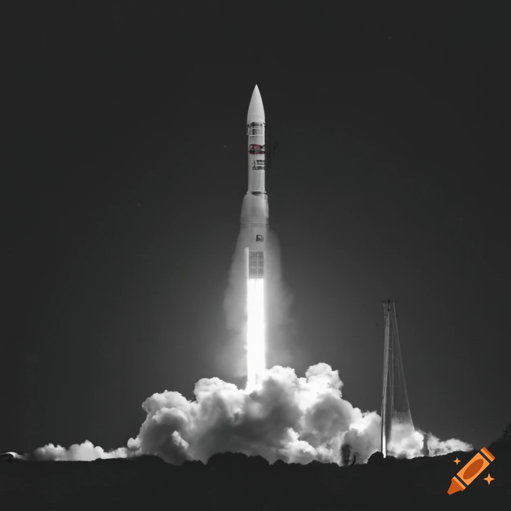 NASA rocket launch with solid rocket boosters at Cape Canaveral