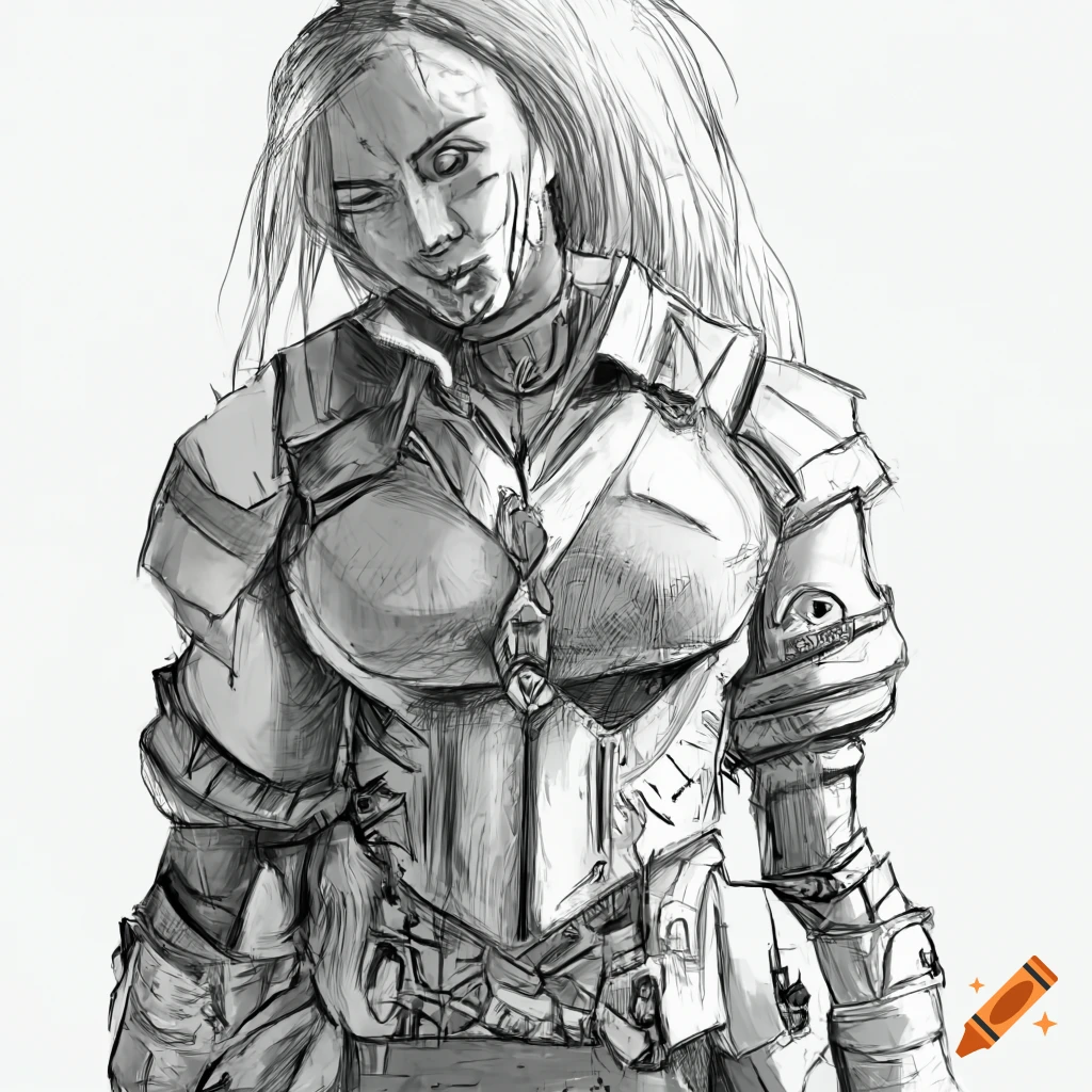 Female Human Artificer with a ponytail working on a giant gun weapon in D&D 5th Edition style