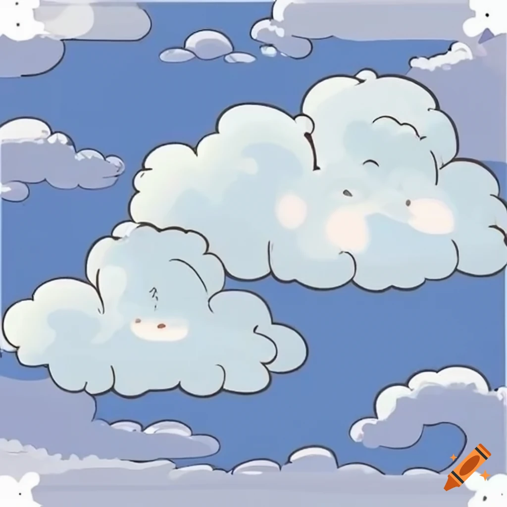 Cartoon clouds in heaven