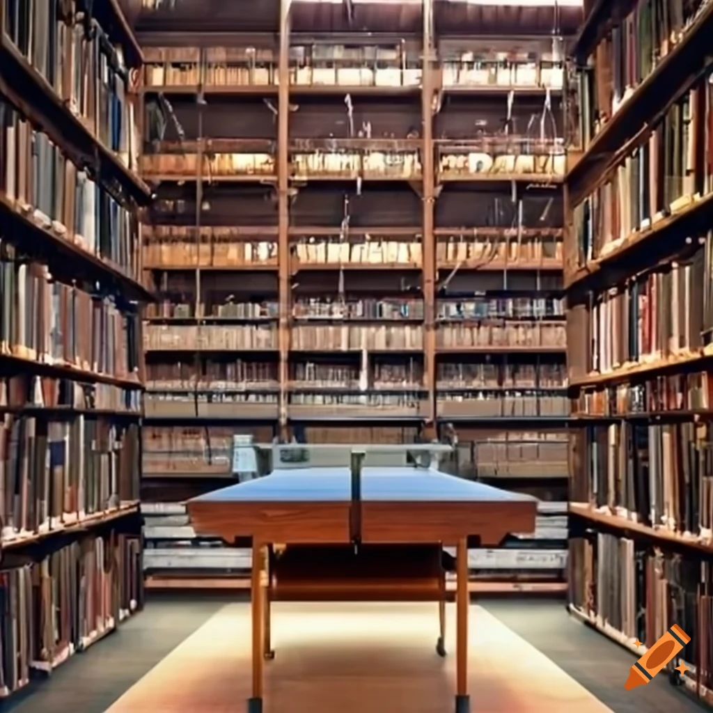 Table tennis tables in a library