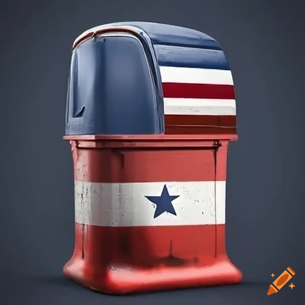 Cowboy cleaning a trash bin with a Texas flag