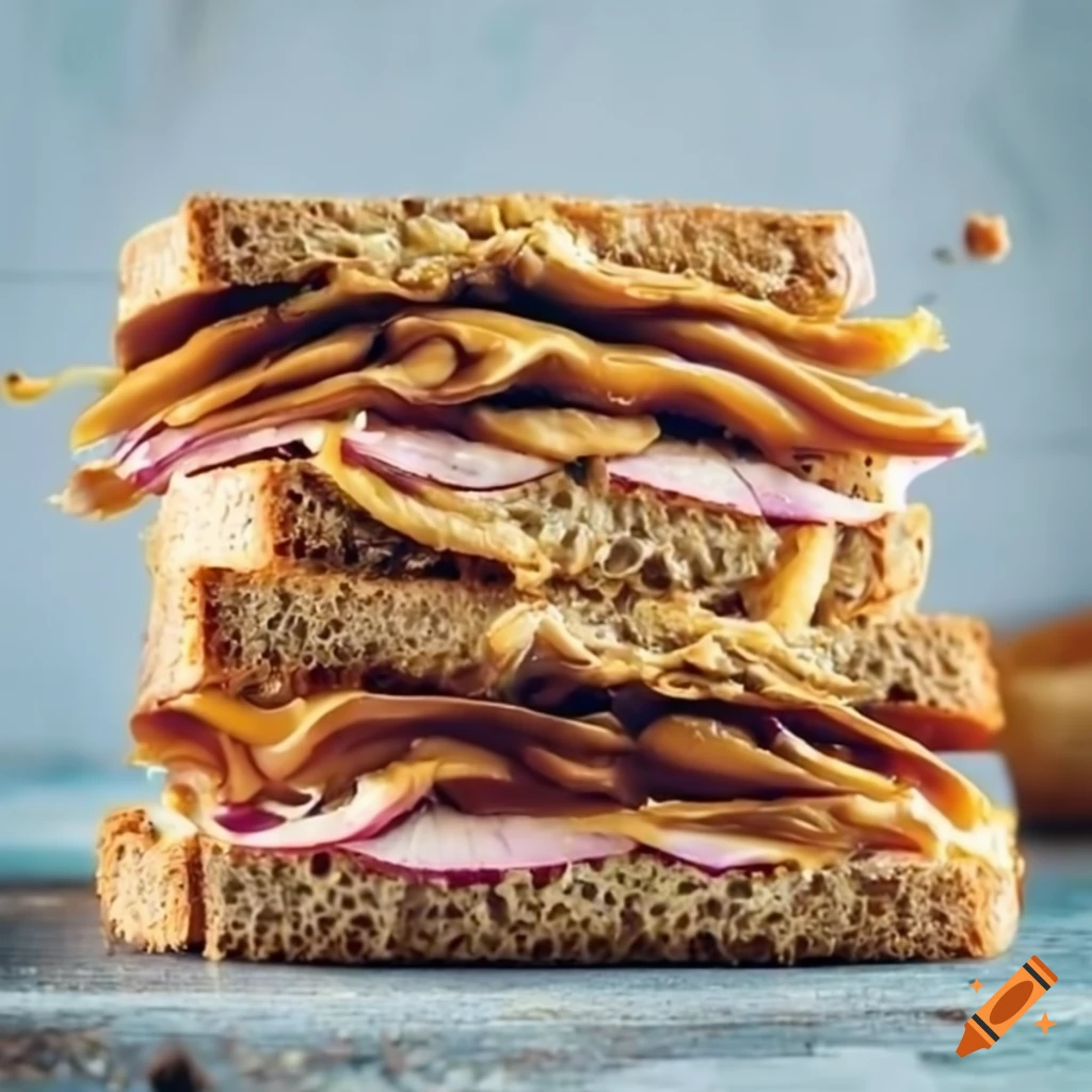 Peanut butter and onion sandwich on Craiyon