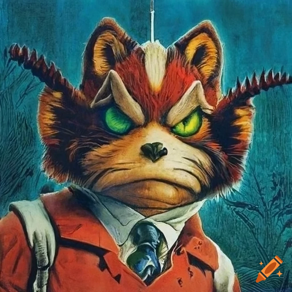 Intricate Star Fox style labyrinth in a vintage poster art inspired by James Gurney and Norman Rockwell