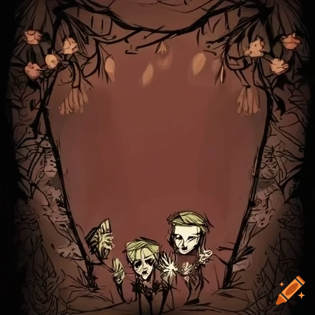 Poster background with branches and flowers in the style of don't