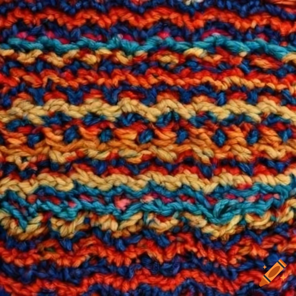 Colorful intricately designed crochet rug
