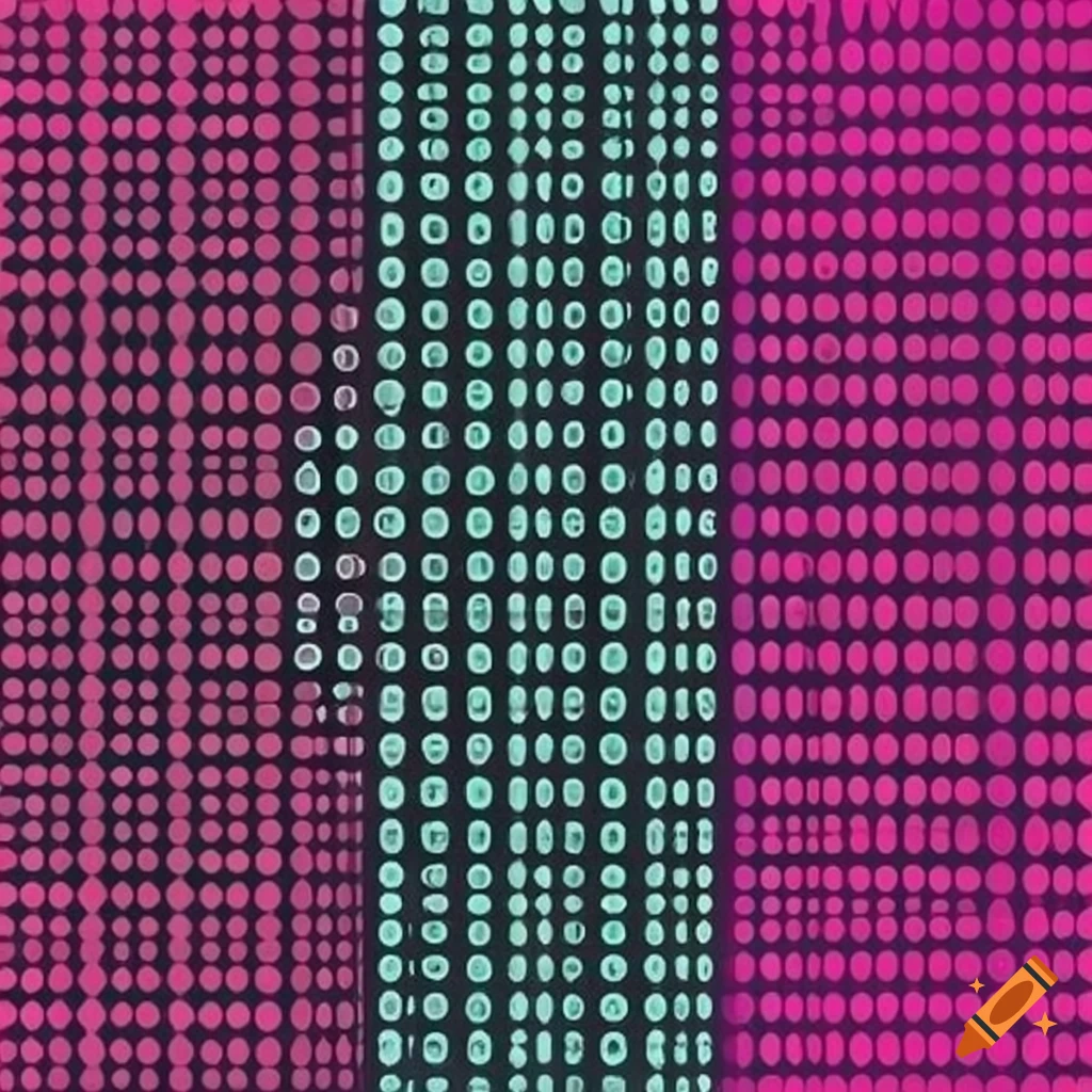 Binary code lines in pop art style on Craiyon