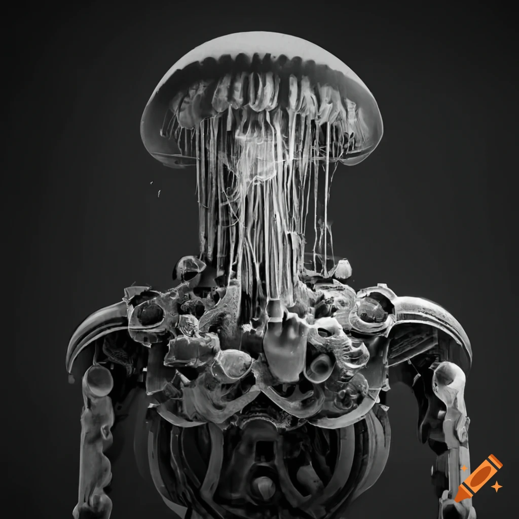 Villain machinery in grayscale with broken gear