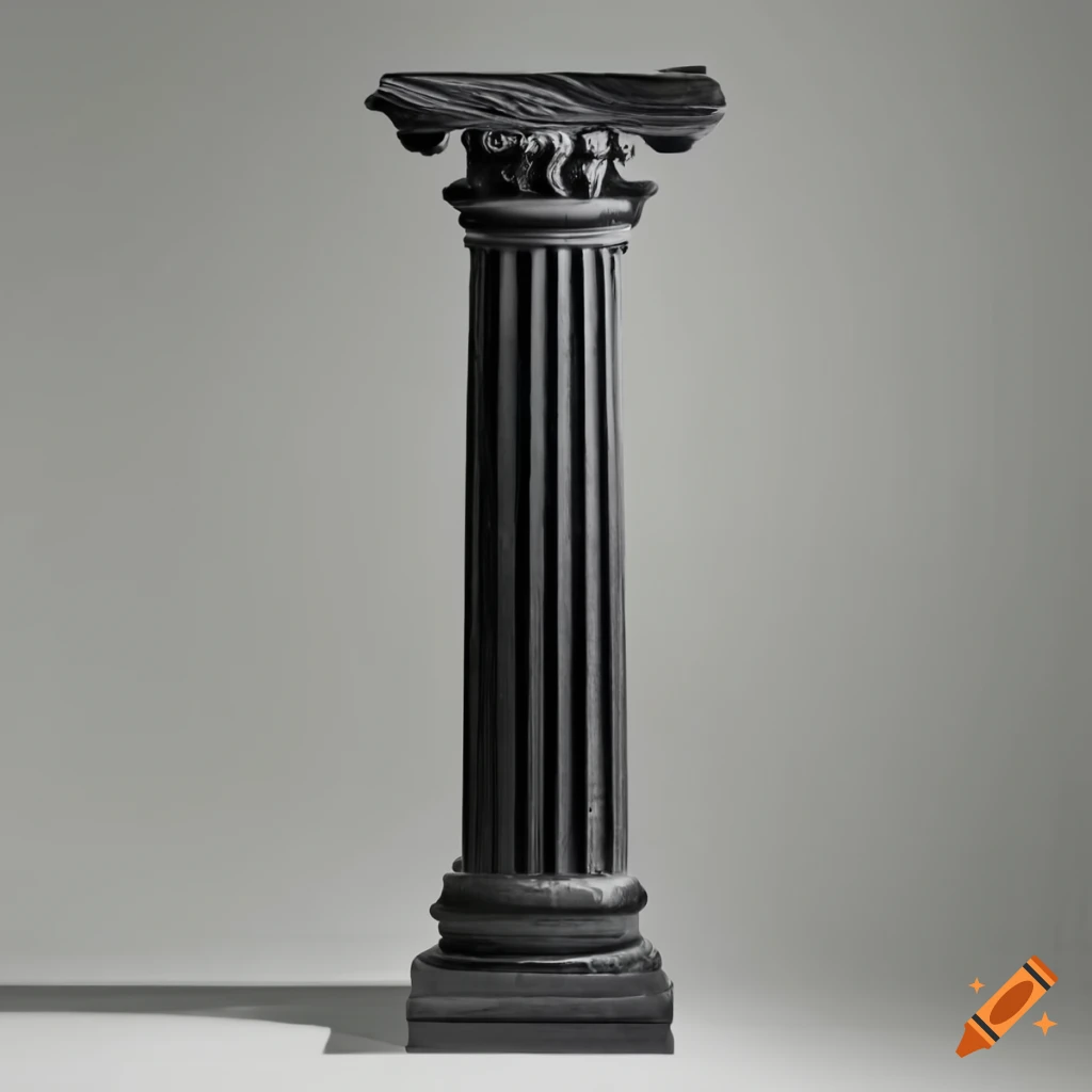 Greek black marble column